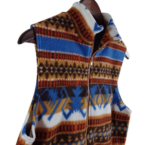 Denim & Co Aztec Fleece Vest S | Western Y2K Cabincore Rodeo | Horse Girl Layer - Picture 4 of 8
